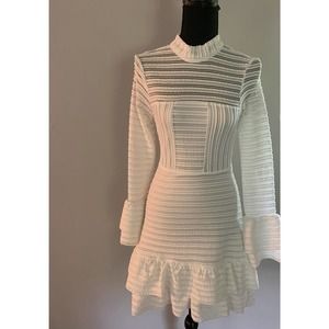 Lulus White Long Sleeve Dress